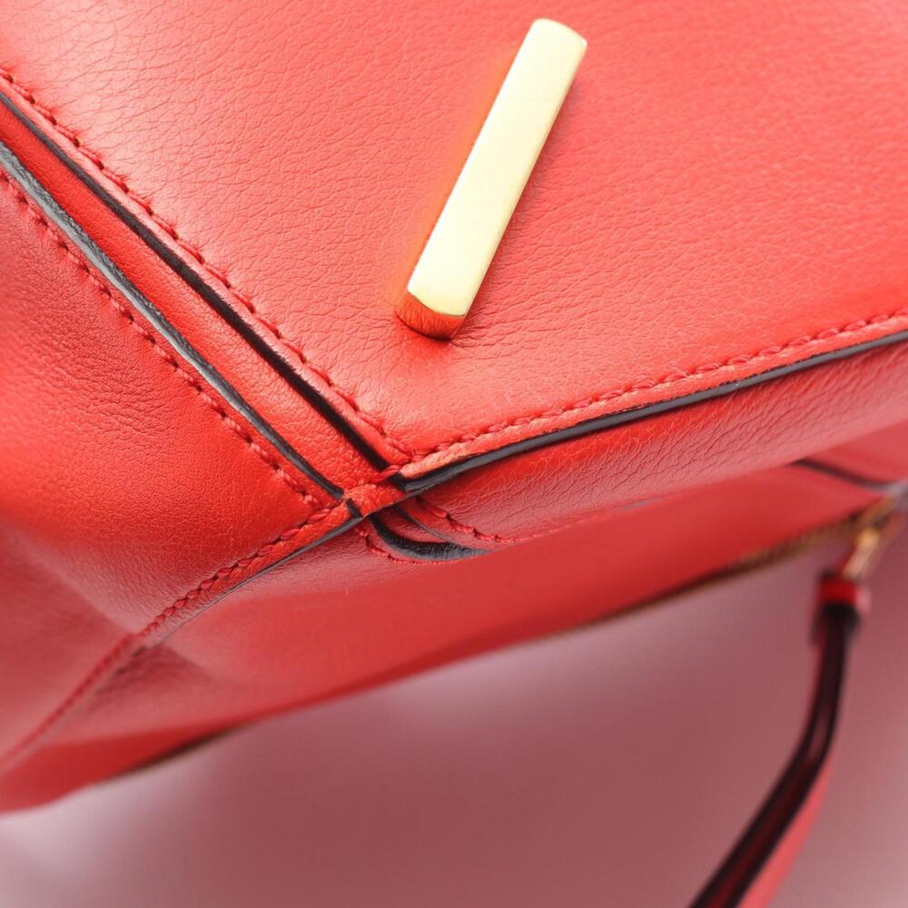 LOEWE Puzzle Bag Medium Handbag Leather Women's Red - Picture 9 of 15